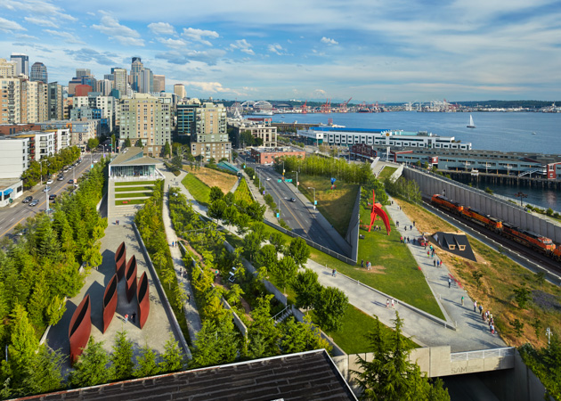 Image of aerial view of Olympic Sculpture Park