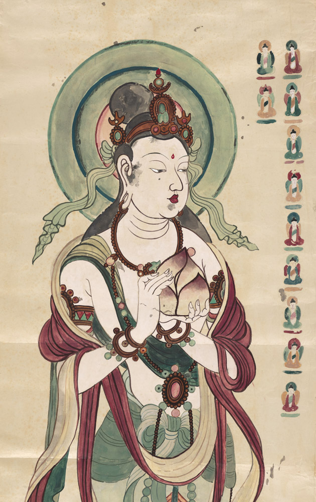Bodhisattva holding peaches